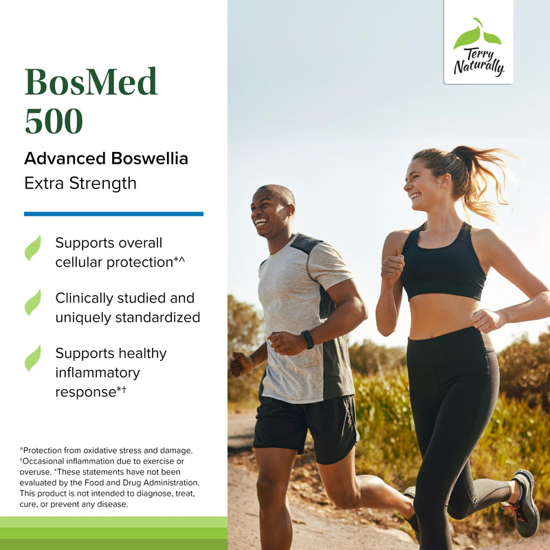 [Australia] - Terry Naturally BosMed 500 Extra Strength - Boswellia Serrata Extract - Supplement for Healthy Lung Support - Herbal Supplement Formula with High Levels of AKBA - 120 Softgels 