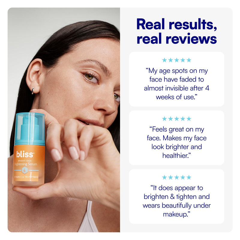 Bliss Bright Idea Vitamin C Brightening Face Serum - 1 Fl Oz - Long-Lasting 01- Vitamin C: Brightening & Discoloration Serum