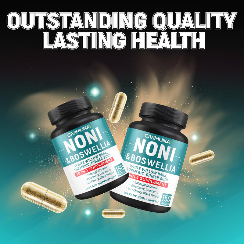 [Australia] - Noni Extract Capsules with Noni, Boswellia, White Willow Bark and More - 150 Capsules for 5 Months Supply 