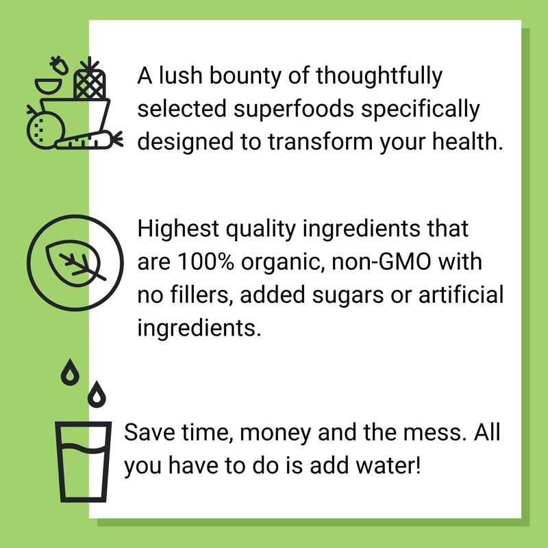 [Australia] - Smart Pressed Organic Greens Superfoods Juice Powder Single Serving Cold-Pressed Vegan Alkalizing Green Juice Cleanse Detox (Original, 30 Servings Bottle) Original 30 Servings (Pack of 1) 