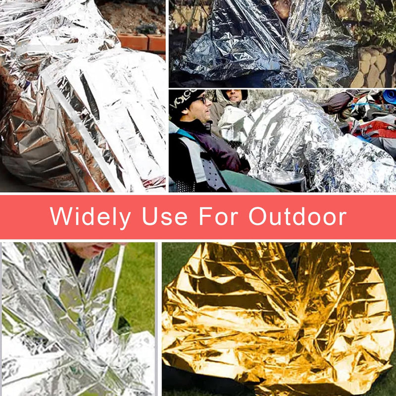 [Australia] - Pack of 5 rescue blankets 210 x 160 cm, rescue blanket gold silver, rescue blankets, rescue foil, rescue blanket extra strong, emergency blanket, first aid blanket for first aid hiking & camping and outdoors 