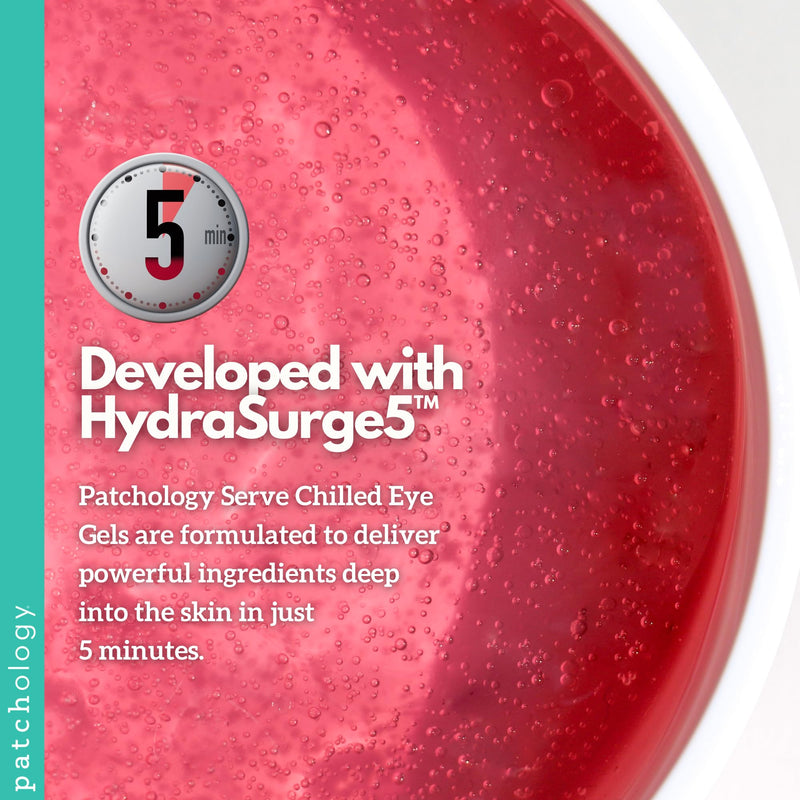 [Australia] - Patchology Hydrating Under Eye Patches for Dark Circles, Serve Chilled Hyaluronic Acid Serum Under Eye Mask protects and softens skin, Rose Eye Mask Skincare Treatment (5 Pairs) 