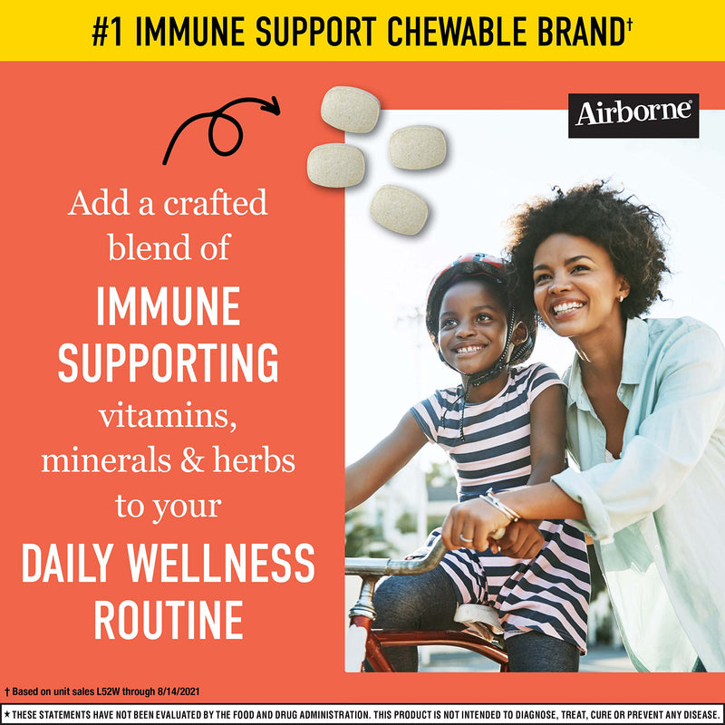 Airborne 1000mg Vitamin C Chewable Tablets Citrus & Very Berry Flavor Bundle - Immune Support Supplement with Zinc and Powerful Antioxidant Vitamins A C & E, (2x116ct bottles)* 116 Count (Pack of 2)