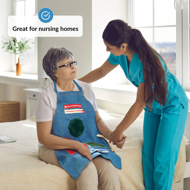 [Australia] - Nest apron | Nest blanket for dementia sufferers | Seniors & Dementia Employment Hands | Dementia blanket | Toys for people with dementia | Sensory Blanket | Fidget Apron Blue 