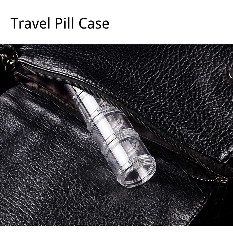 Stackable Pill Organizer, 7-Days Travel Pill Case, Pill Box for Pocket, Portable Medicine Vitamin Container Holder Blue S