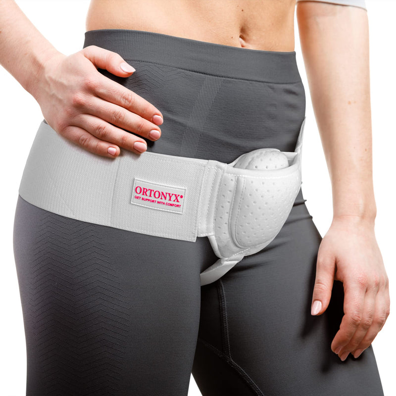 ORTONYX Black & White Inguinal Hernia Belt Bundle - S/M