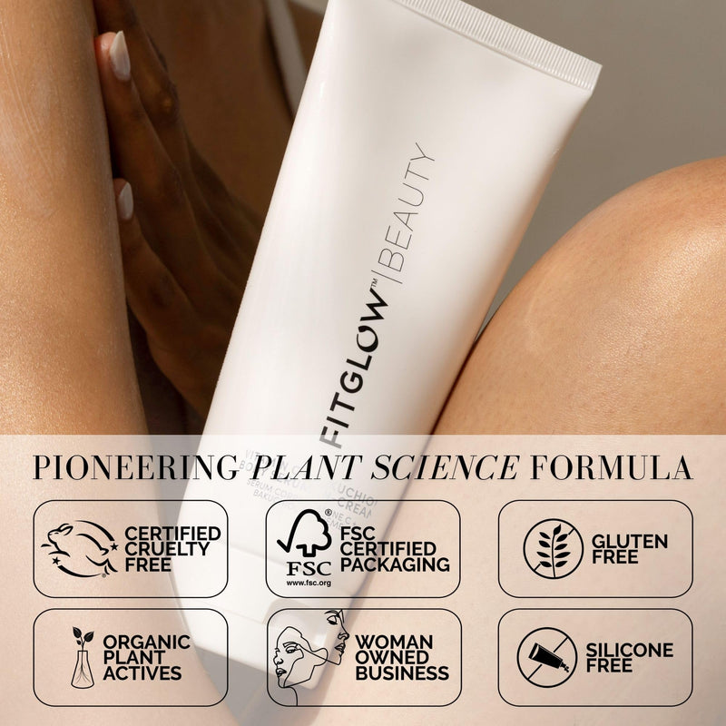 Fitglow Beauty Vitamin C + Bakuchiol Body Serum-in-Cream, 200ml | Anti-Aging Body Skincare, Smooths, Firms & Hydrates for Radiant Skin, Plant-Based Retinol Alternative