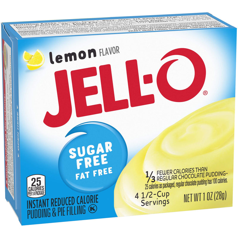 Jell-O Sugar Free Lemon Instant Reduced Calorie Pudding and Pie Filling, 28 g (Pack of 6)