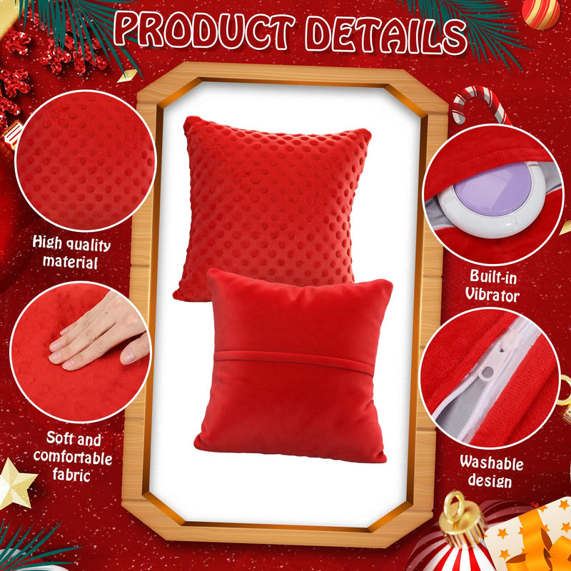 [Australia] - Suzile 15 Inch Vibrating Pillow Sensory Pillow for Kids and Adults Pressure Activated Soft Massage with Textured Stimulation Bumps for Relieve Stress Autistic Children Preschool Home Gift(Dark Red) Dark Red 