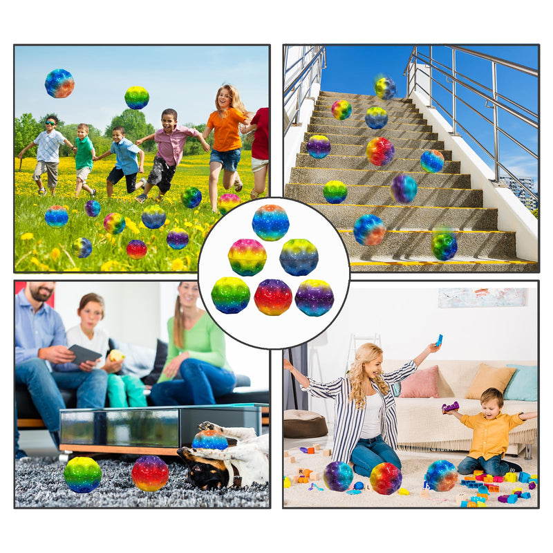 [Australia] - Space Ball,Extreme High Bouncing Ball, Super High Bouncing Space Ball, Children's Sensory Ball, Athlete Training Ball 6 pack colorful 2 
