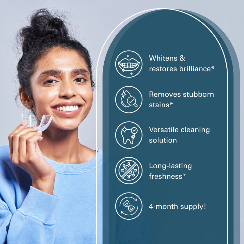 [Australia] - Overnight + Whitening Retainer Cleaner, Remove Stains, Discoloration, and Plaque | 4 Month Supply | Denture Cleanser with Whitening Boost,120 Tablets by M3 Naturals Overnight Whitening (120 Count) 