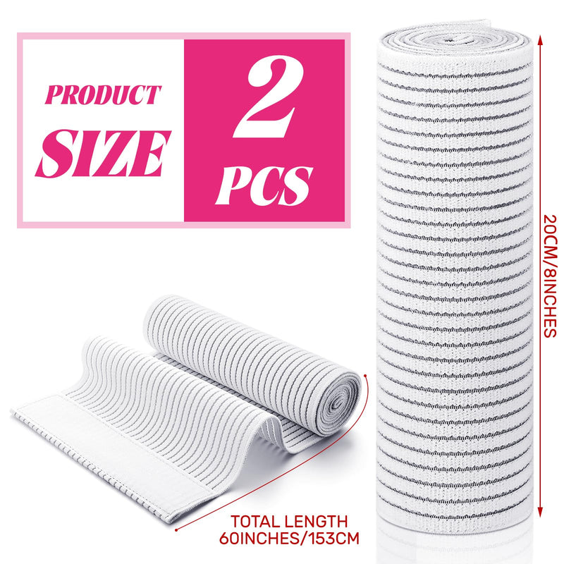 Geiserailie 2 Pcs Chest Compression Wrap Breast Support Band Sports Support Strap Bandage Adjustable Chest Binder for Large Breasted Women Prevent Breast Bounce for Sports Running(White,Large) White