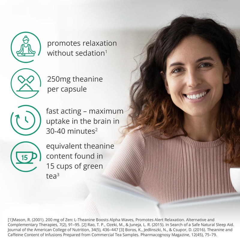 Pure L theanine Supplement (60) | 250mg l theanine Capsules – 1 a Day | Stress Relief Supplement & Calm aid | GABA Supplement Support | Lab-Tested | Vegan | 1-A-Day, Fast-acting l theanine supplement, Relaxation Without Sedation, GABA alternative, 99% ...
