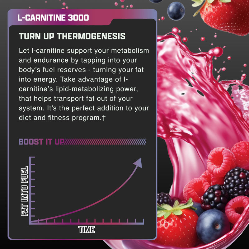 [Australia] - Nutrex Research L-Carnitine 3000 (31 Servings, Berry Blast) | Liquid Shots, Stimulant Free | Supports Muscle Recovery For Men and Women 