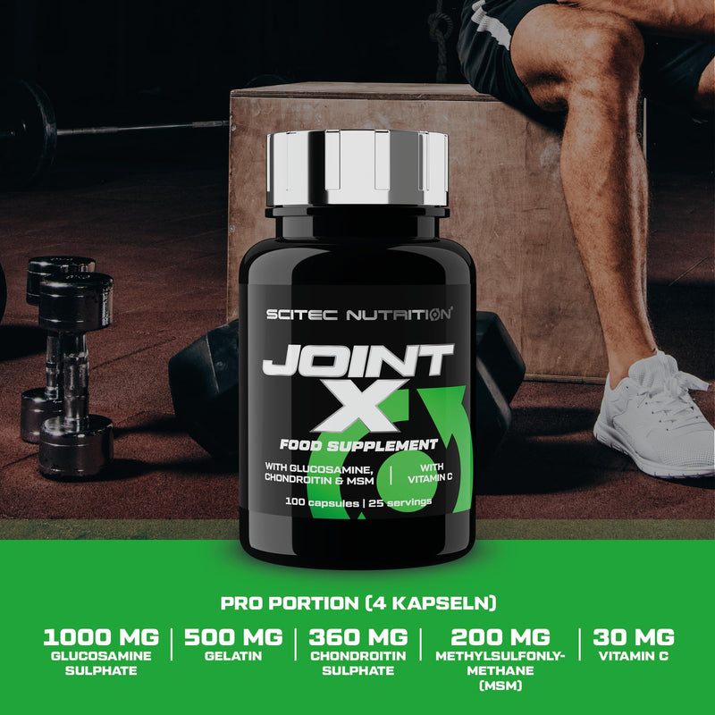 [Australia] - Scitec Nutrition Joint-X, dietary supplement capsules with glucosamine sulfate, gelatin, chondroitin sulfate, MSM, vitamin C, 100 capsules 