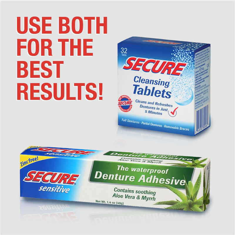 Secure Denture Bonding Adhesive, Zinc, 1 Ounce