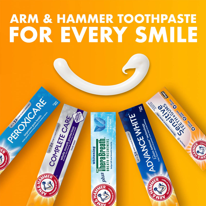 [Australia] - ARM & HAMMER Advance White Toothpaste, Teeth Whitening Baking Soda Toothpaste with Stain Defense Technology and Fluoride, Clean Mint Flavor, 6.0 Oz (4 Pack) 6 Ounce (Pack of 4) Tooth Cleaning Agent 