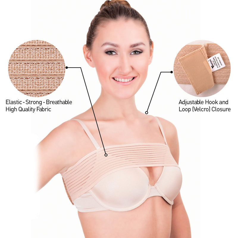 [Australia] - Post Surgical Breast Implant Stabilizer and Compression Band, Breast Support Band, Chest Belt, Adjustable Extra Sport Bra Strap, One Size Fits All 