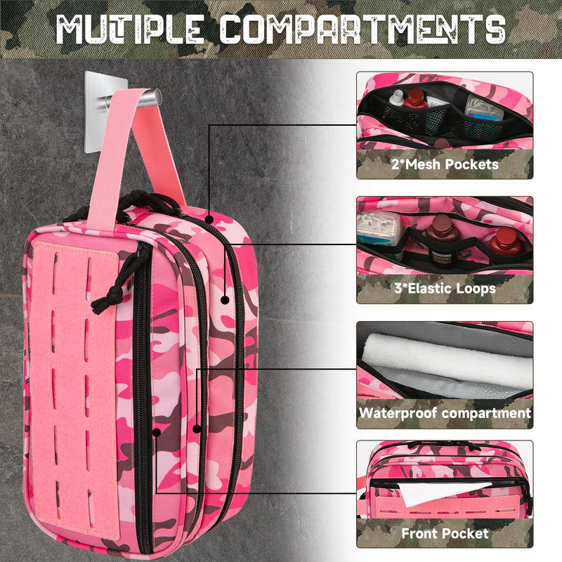 QT&QY 25L Tactical backpack & Tactical Toiletry Bag(Pink Camo)