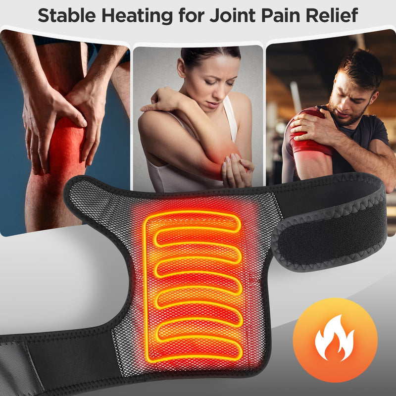 DREAMSOME Cordless Knee Heating Pad, Portable Electric Knee Warmers for Women and Men, Heated Knee Wrap Brace for Joint Pain Relief Heartwarming Christmas Gift for Dad and Mom 2 Pack 2 Pack Heat Only