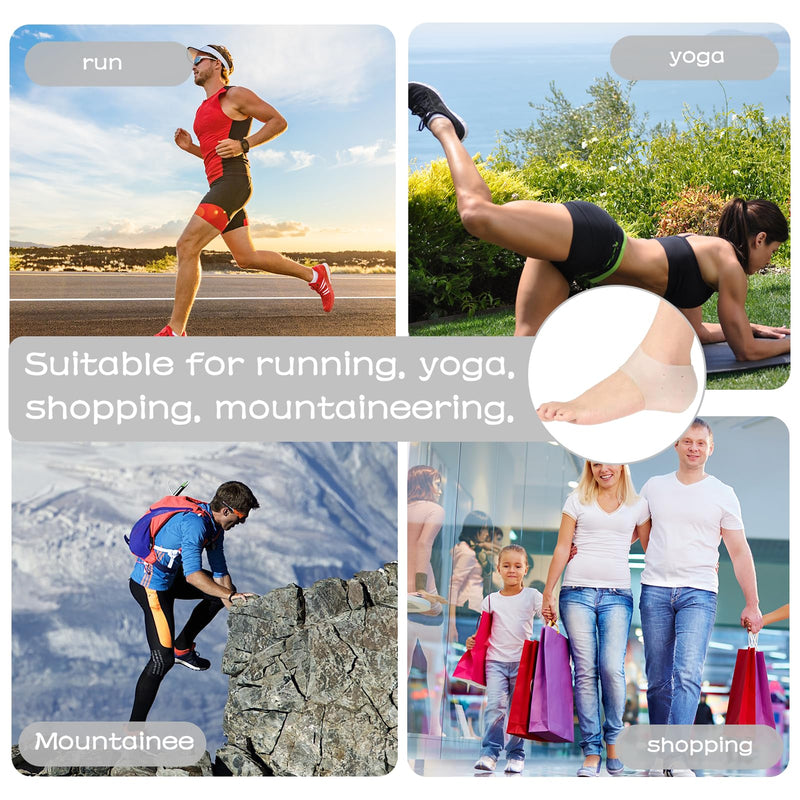 [Australia] - Pack of 4 Heel Protectors Silicone Heel Pads for Shoes Soft Gel Silicone Pads for Heel Pain Plantar Fasciitis Suitable for Heel Pain Dry Cracked Achilles Tendon Gel Pads 