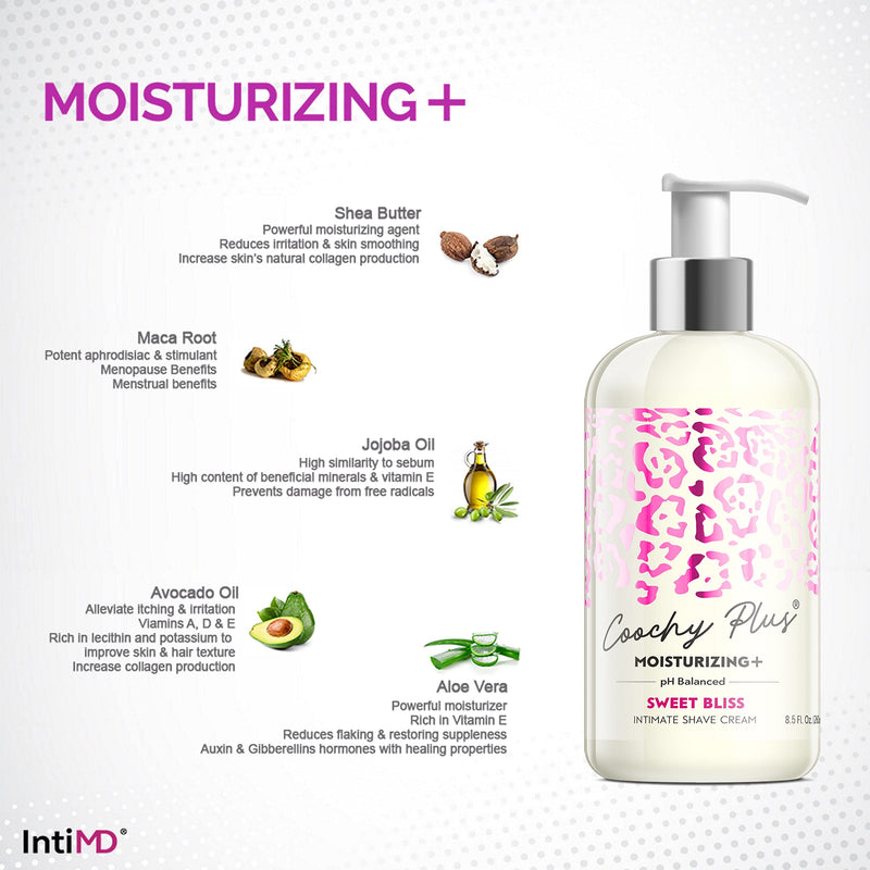 [Australia] - Coochy Plus HydroLock MOISTURIZING+ 3-Steps Kit Intimate Shave Gift Set: NOURIA Pre-Shave Elixir Oil + Coochy Plus Shave Cream Sweet Bliss + Coochy Plus After Shave Protection Mist 3 Piece Set 