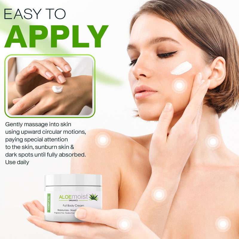 Organic Aloe Vera Face Cream & Body Moisturizing Cream, Natural Aloe Vera Lotion with Vitamin E Oil, Vitamin C, Retinol Cream, Shea Butter – Anti Aging Face Moisturizer for Women, Dry Skin (8 oz) 8 Ounce (Pack of 1)