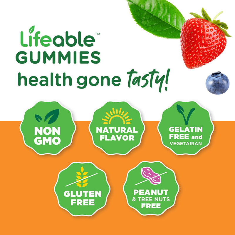 Lifeable Zinc 25mg Kids + Immune Support Kids, Gummies Bundle - Great Tasting, Vitamin Supplement, Gluten Free, GMO Free, Chewable Gummy