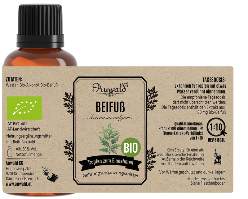 [Australia] - NEW! Auwald mugwort drops organic - high-quality extract, extract, essence & tincture - 100% organic agriculture, free from artificial additives and dyes, made in Austria - 100ml 