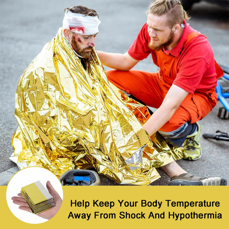 [Australia] - MOAZIFI Five rescue blankets gold/silver 210x160cm, rescue blanket, survival, rescue blanket gold/silver, thermal blanket, thermal blanket 