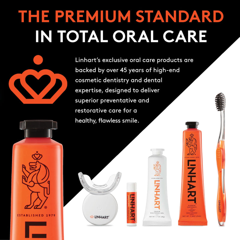 LINHART Extra Soft Toothbrush – Teeth Whitening Toothbrush (2 Pack, Orange and White) 3 Count (Pack of 2)