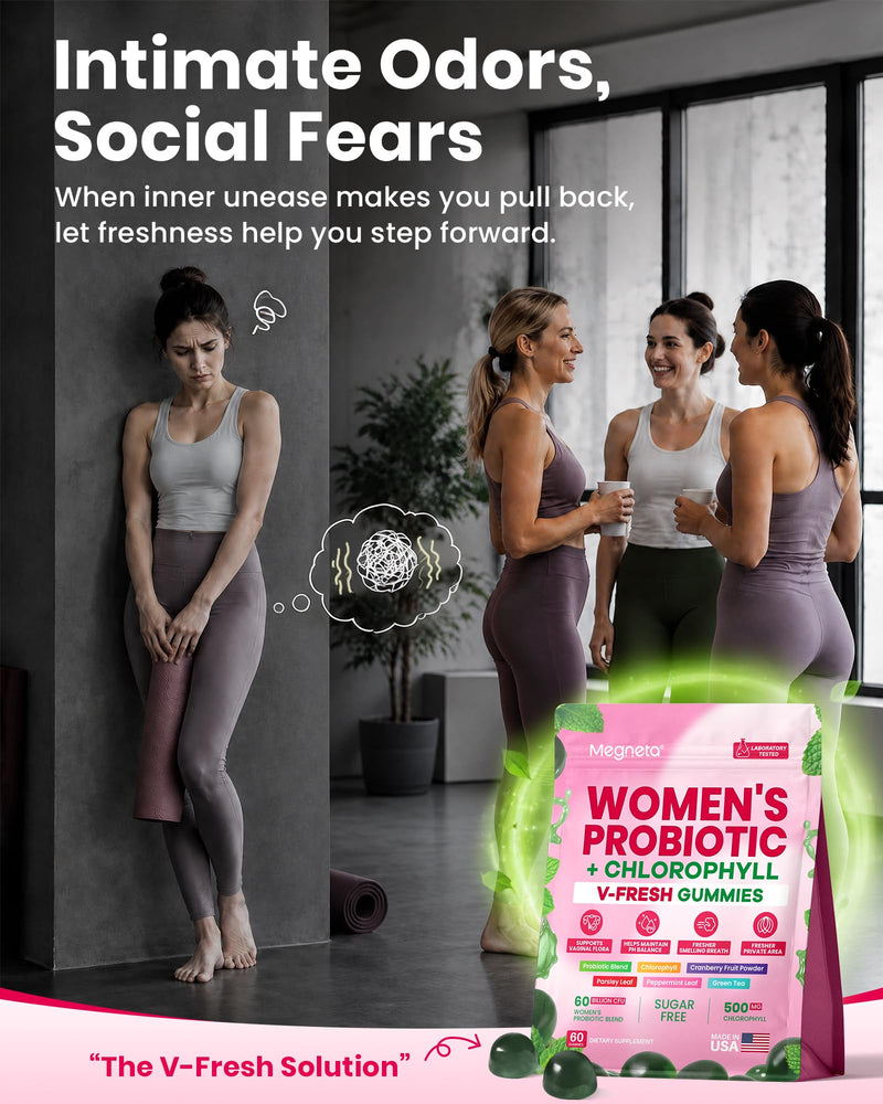 Vaginal Probiotic Gummies for Women 60 Billion CFU with GR-1 & RC-14 | Clinically studied Lactobacillus strains, supports pH balance,vaginal health, vaginal odor & urinary health, 60 gummies