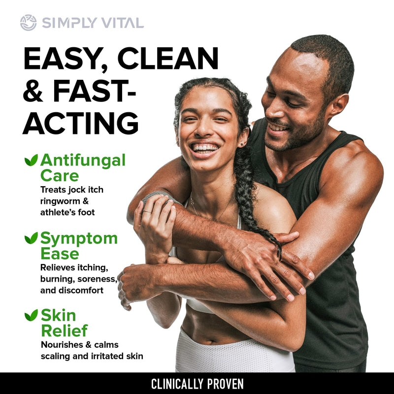 [Australia] - SimplyVital Antifungal Cream, Clotrimazole 1% - Made in USA Fast Acting OTC Cream - Relives Jock Itch, Ringworm and Athlete Foot - 2 oz 