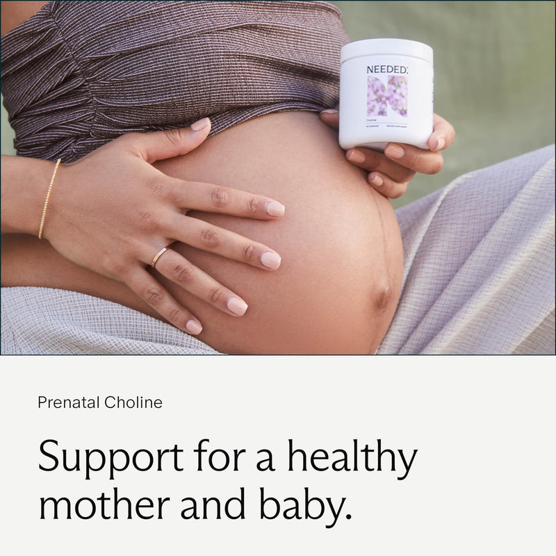 [Australia] - Needed. Prenatal Choline for Cognitive Development - Choline Supplement Aids Baby Brain Development - Supports Healthy Pregnancy & Metabolism - Third Party Tested - 60 Capsules Powder Capsules 60 Count (Pack of 1) 