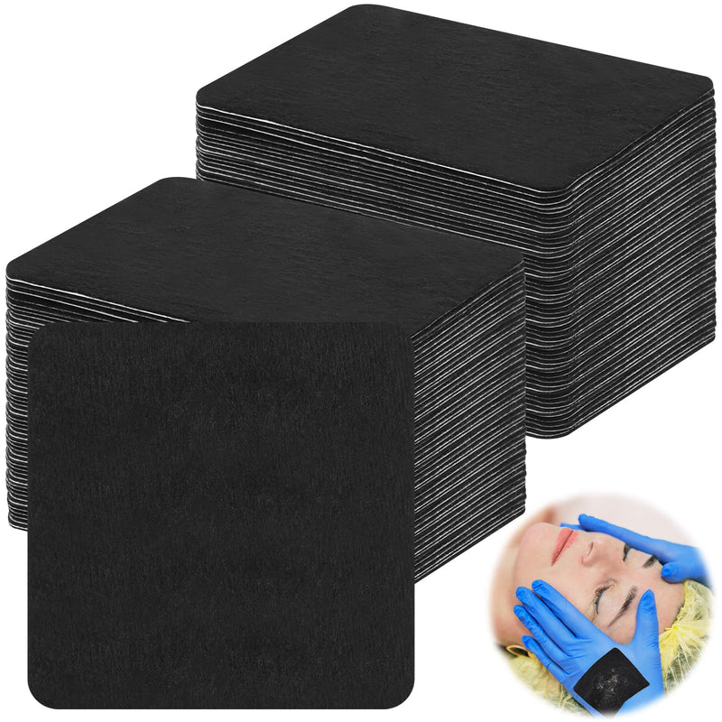 200 Pcs Dermaplaning Blade Wiping Pads on Gloves Dermaplane Razor Wipes Hair Remover for Women Men Face Eyebrows Shaver Dermaplaning Tool Esthetician Supplies, Black 200