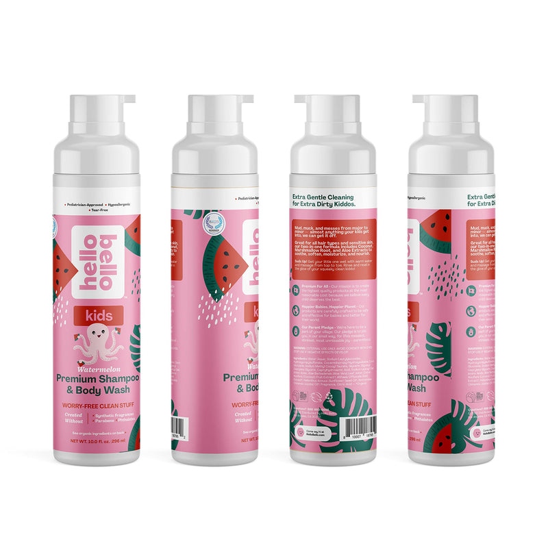 [Australia] - Hello Bello Watermelon Shampoo & Body Wash - Tear-Free, Hypoallergenic, Dermatologist & Pediatrician Tested, Plant Based Formula for Babies and Kids - 10 FL Oz (Packaging may vary) 10 Fl Oz (Pack of 1) 