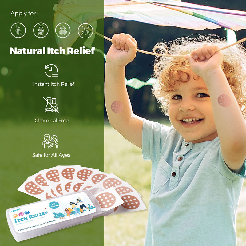 [Australia] - Bite Itch Relief Patches 27 Patches Kids, Natural Itch Relief Stickers, Reduces Itch & Swell, After Bite Anti Itch Patch - Summer Travel Camping Essential for Mom, Family Cuticolor 27 Patch 