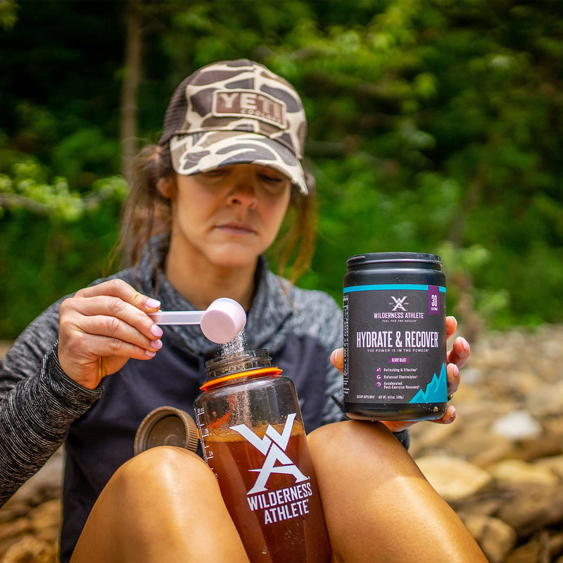 Wilderness Athlete - Hydrate & Recover | Liquid Hydration Powder Electrolyte Drink Mix - Recover Faster with Bcaas - Hydrate Powder with 1000mg of Vitamin C - 30 Serving Tub (Grape) Grape