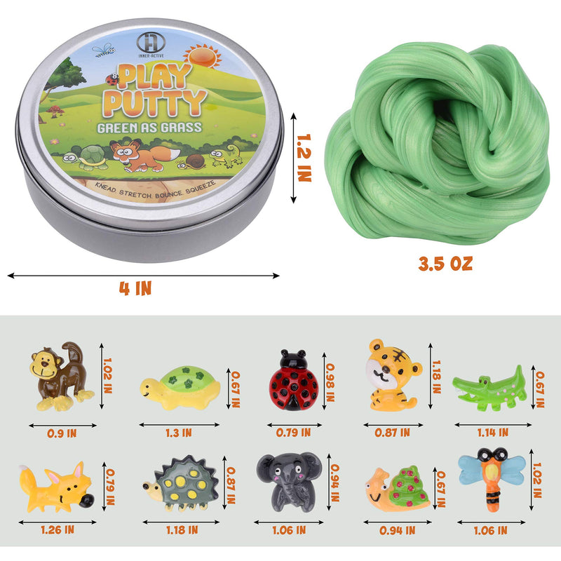 [Australia] - Play Putty Therapy Putty for Kids with Charms Green as Grass Theraputty Medium Resistance, Increase fine Motor Skills and Finger Strength, Occupational Therapy Toys 