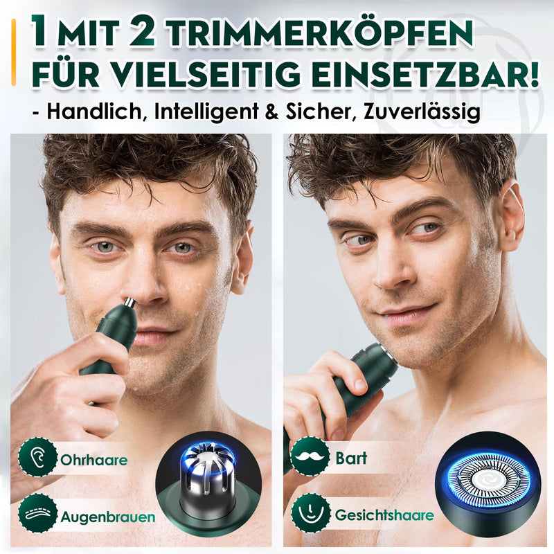 [Australia] - Nose hair trimmer for men and women, Oukzon 2 in 1 nose hair trimmer, ear hair trimmer, beard trimmer, facial hair remover, 2024 professional USB rechargeable pain-free hair trimmer for nose, beard, face 
