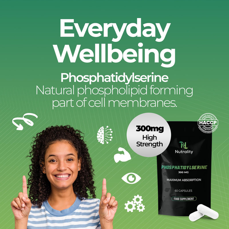 Phosphatidylserine 300mg Nootropic Supplement – 60 Vegan Capsules | Brain Health, Cognition & Memory Support for Men and Women – Non-GMO & Gluten Free Unflavoured