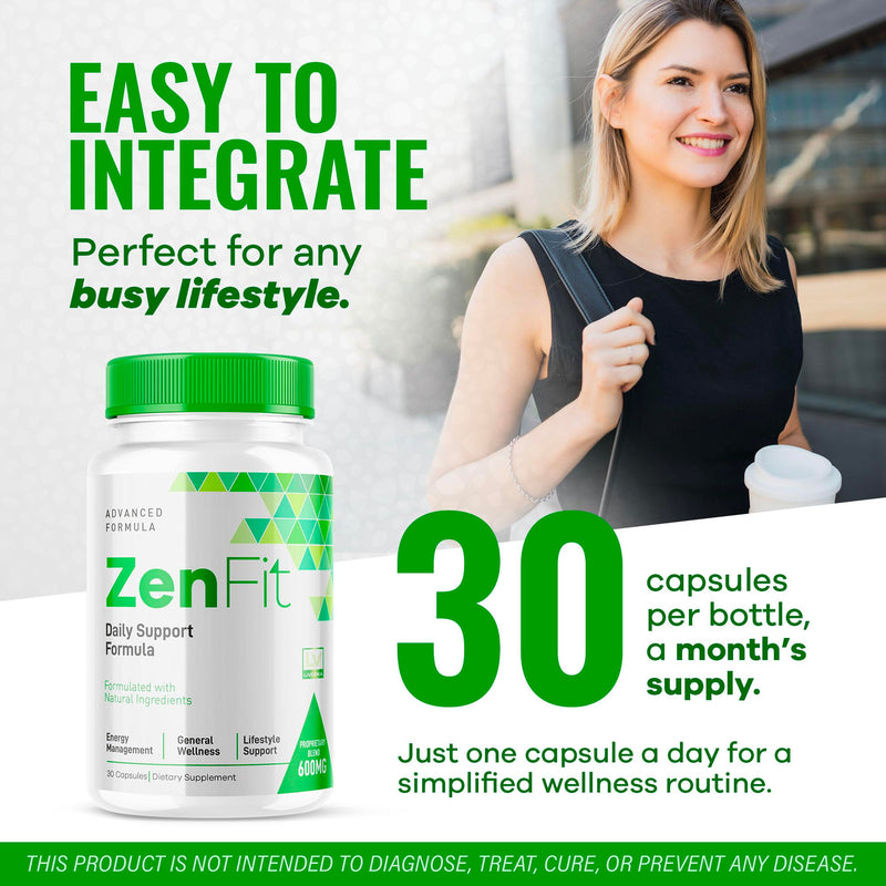 (2 Pack) Zenfit Capsules, Zenfit Supplement, Zenfit Pills, Zenfit Natural Supplements, ZenFit, Zenfit Advanced Formula, 60 Capsules for 2 Months 30 Count (Pack of 2)