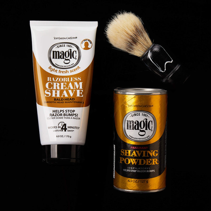 [Australia] - SoftSheen-Carson Magic Razorless Shaving for Men, Magic Shaving Powder with Fragrance, Coarse Textured Beards, Formulated for Black Men, Depilatory, Helps Stop Razor Bumps, Since 1901, 4.5 oz 