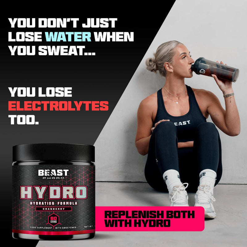 Beast Hydro Electrolytes Powder 60 Servings Keto Electrolyte Drinks for Hydration - Sugar Free with Potassium, Magnesium & More - 360g Beastberry
