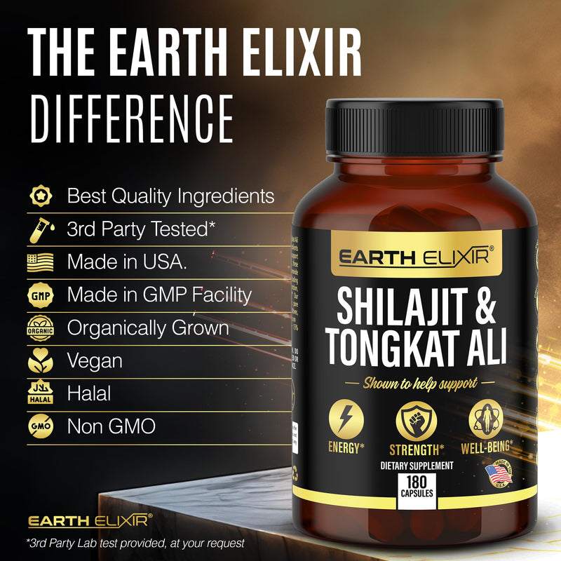 [Australia] - Shilajit 1000mg & Tongkat Ali 400mg (180 Capsules) Made in USA-Shilajit Supplement (20% Fulvic Acid) Shilajit Pure Himalayan Organic & Tongkat Ali for Men More Potent Than Shilajit Resin 