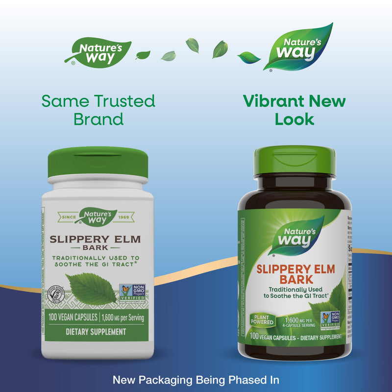 [Australia] - Nature's Way Slippery Elm Bark, Traditional Support to Soothe the GI Tract*, Vegan, 100 Capsules (Packaging May Vary) 