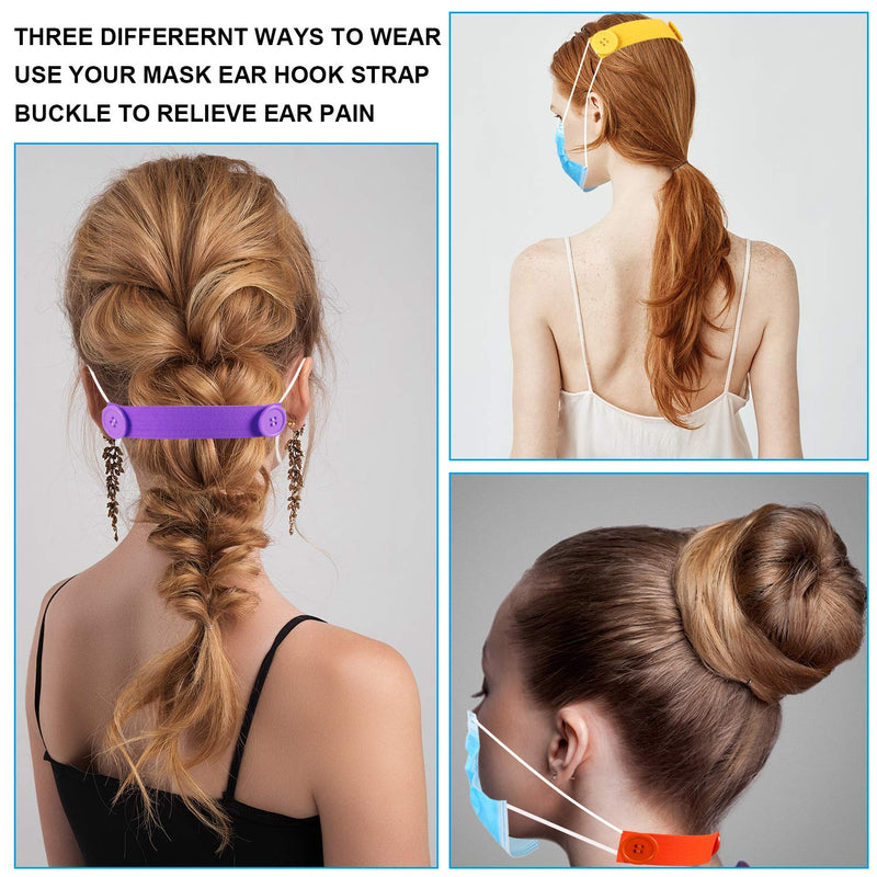 [Australia] - WILLBOND 10 Pieces Face Covering Strap Extender Face Covering Extension Hook Face Covering Ear Strap Extension Protector Multicolor 
