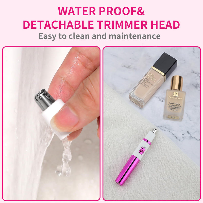 [Australia] - Nose Hair Trimmer Women, Women's Painless Ear and Nose Hair Trimmer for Women, Eyebrow Face Ear Hair Trimmer Nose Hair Trimmer Professional Waterproof, Rose Purple 