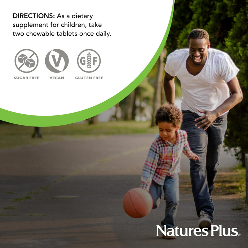 [Australia] - NaturesPlus Animal Parade Sugar-Free Children's Calcium, Vanilla Sundae Flavor - 90 Chewable Animal Shaped Tablets - Magnesium for Bone Health - Gluten Free - 45 Servings 1 