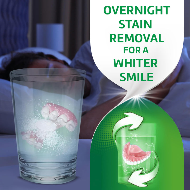 [Australia] - Polident Overnight Whitening Denture Cleanser Tablets - 120 Count 120 Count (Pack of 1) New 